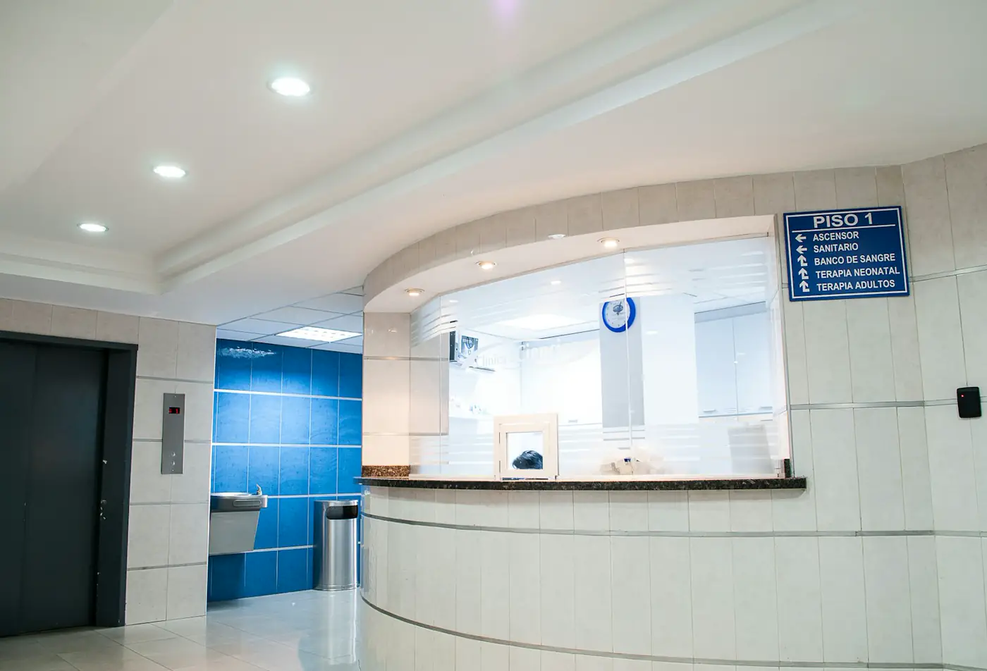 Calm medical clinic corridor with soft natural light